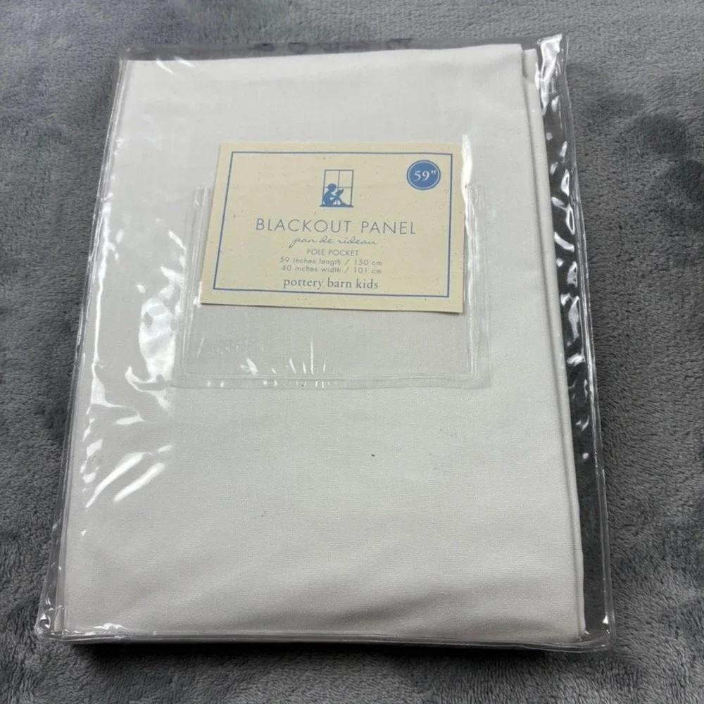 Pottery Barn Kids Blackout Curtain Panel 59x40 Pole Pocket Off-White New